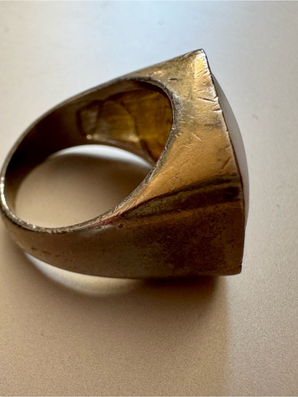 Large White Rectangular Statement Ring Size 8.75 - Picture 5 of 7